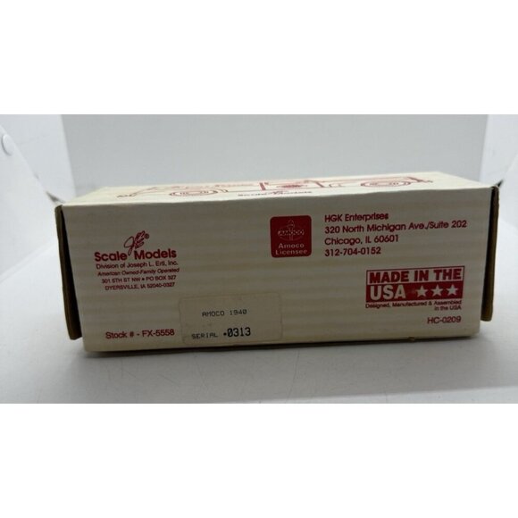 Vtg Amoco Standard Oil 1940 Ford Panel Van Red Bank Diecast #FX5558 with Key Box - Picture 4 of 8